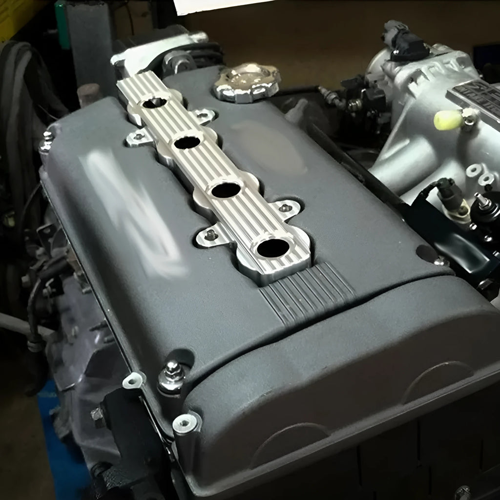 Aluminium alloy car engine hood shield shown in blue, red, and silver, with and without vent holes.