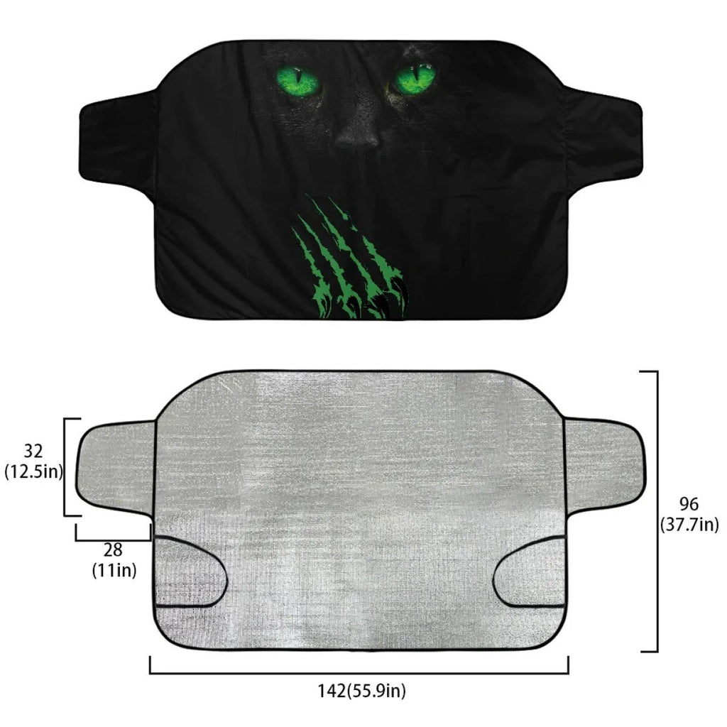Car snow protection front gear cover with aluminium fabric measuring 130 by 70 centimetres