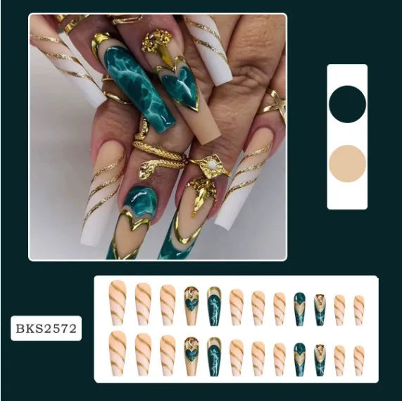 Ballet wave line design nail stickers with jelly glue applicators in 24 or 96 piece sets