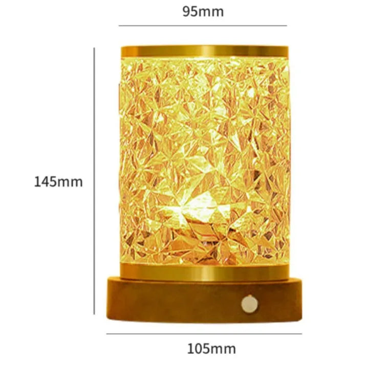 Rotating water ripple night light with acrylic dome on solid wood base for bedroom