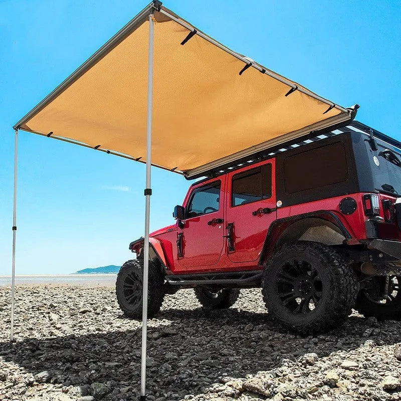Camping tent with aluminium poles and camouflage styling showing two bedroom layout