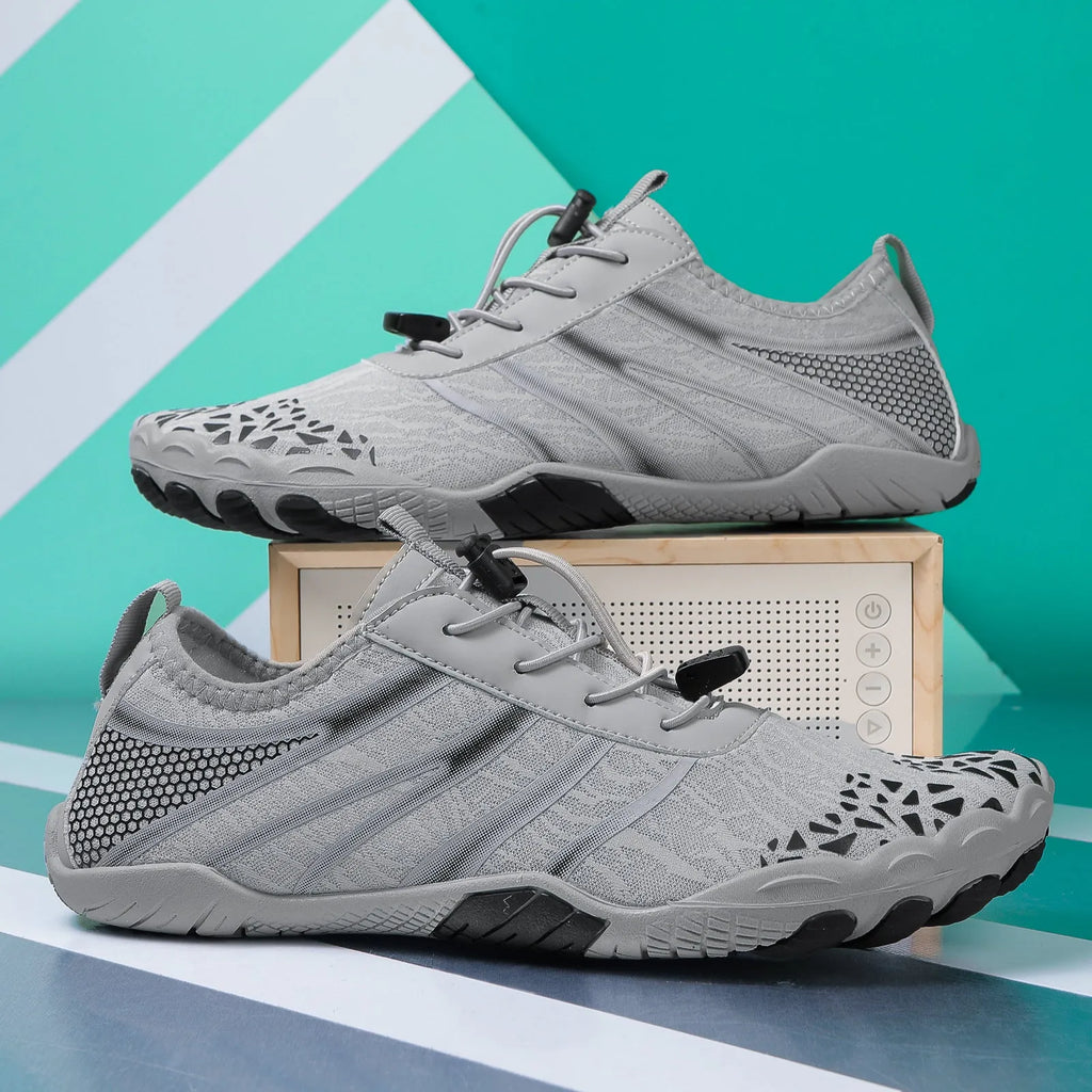Lycra stretch fabric beach running shoes in A826 Beige colour showing casual unisex design