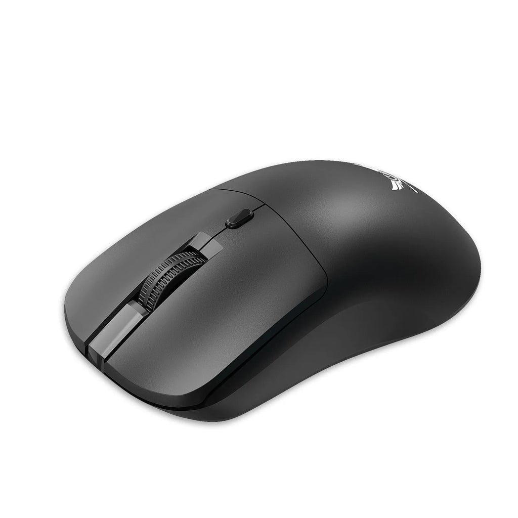 Black wireless computer mouse with DPI adjustment and audio control button for laptop use