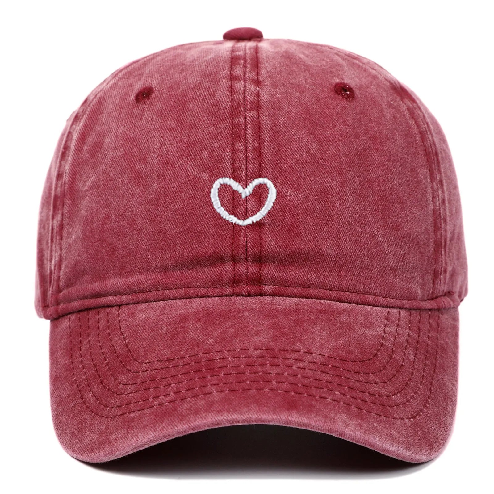 Cotton baseball cap with embroidered small love motif in adjustable size