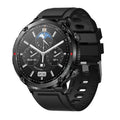 T30 Smart Watch in black on wrist, showing 52mm IPS screen displaying time and heart rate.
