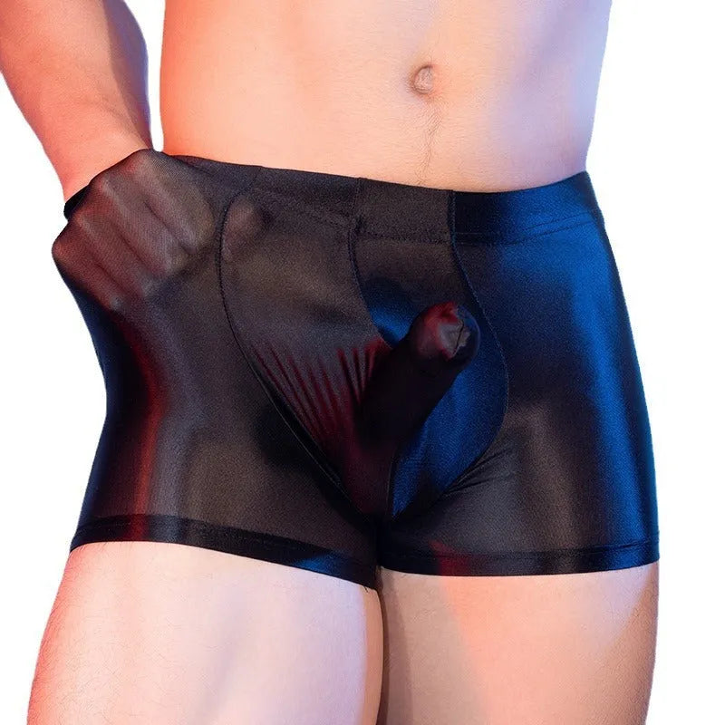 Men's elephant nose boxers in red colour with seamless design and hip lifting function