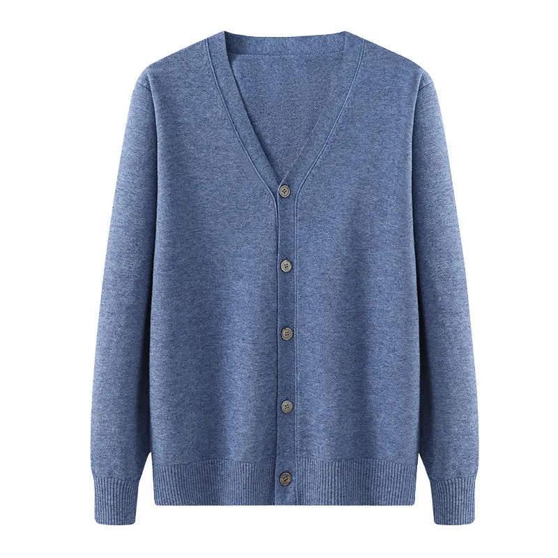Men's Andy velvet knitted cardigan coat with V-neck design in loose fit casual style