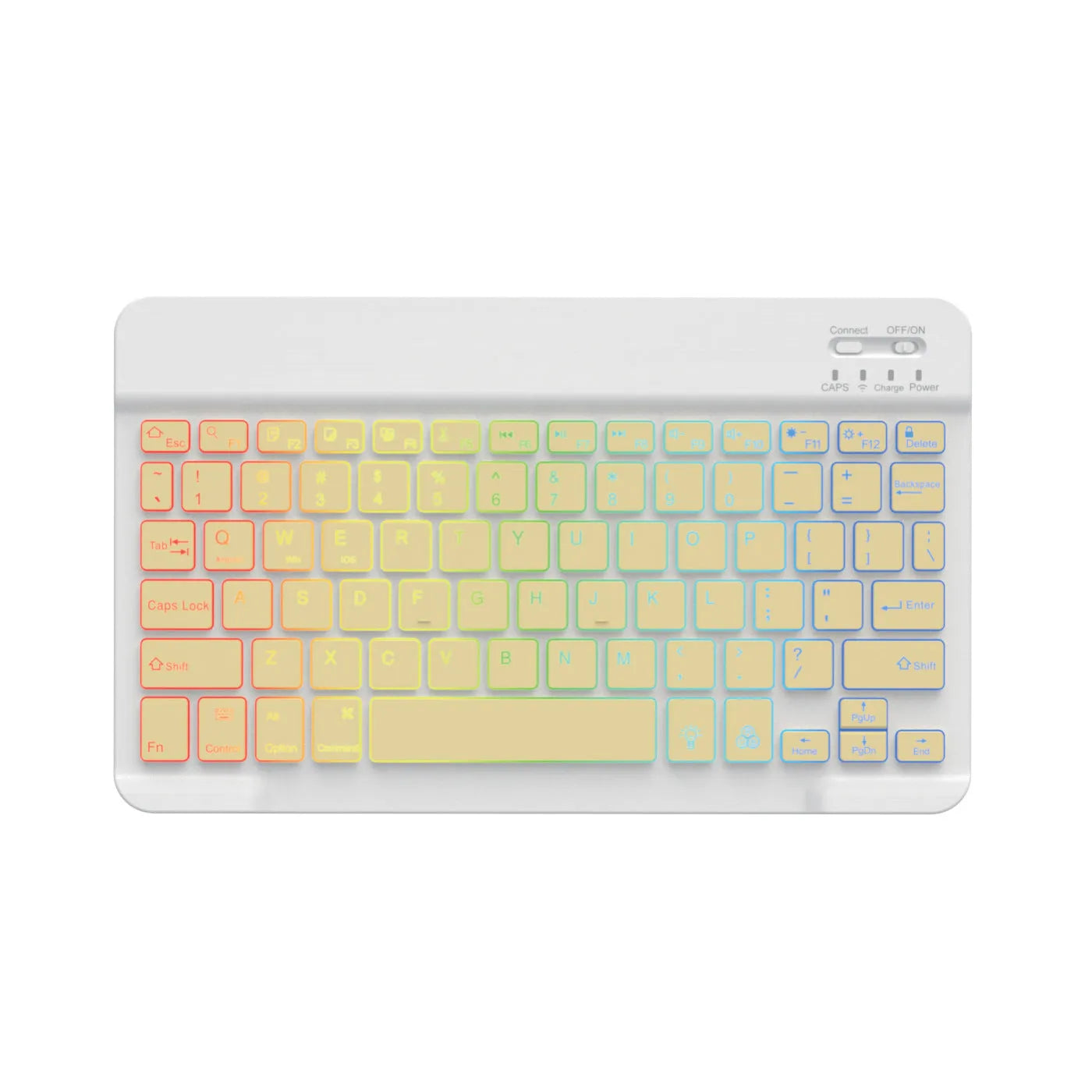 10-inch Bluetooth wireless keyboard with colourful backlight for tablet and mobile phone