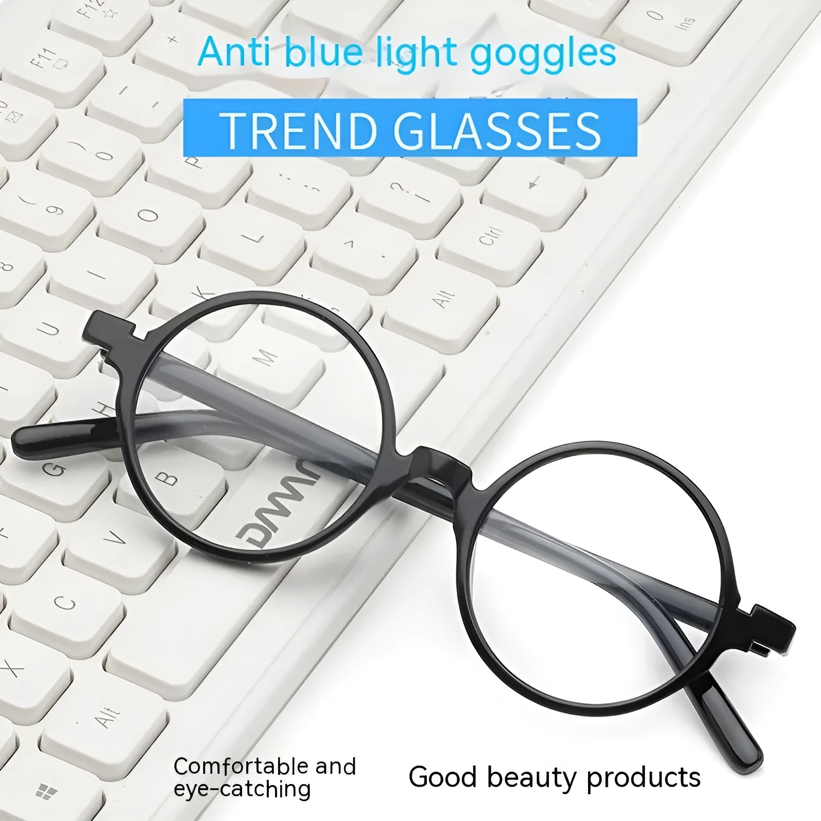 Retro round glasses with circular frame in four colour options on display