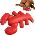 Red hard nylon chew toy for large dogs on a white background