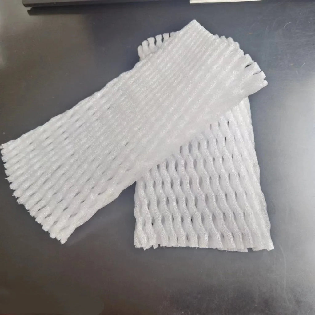 White foam shockproof protective net for fruits in various sizes from 6x5cm to 18x7cm