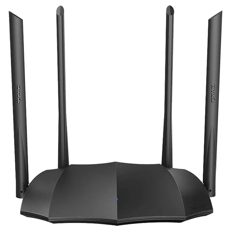 AC8 dual-band wireless router with three Gigabit LAN ports on the back.
