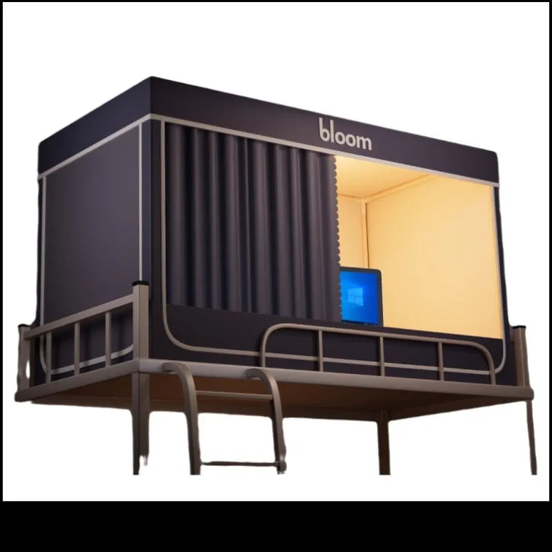 Gentleman Gray polyester bed curtain and mosquito net tent for a 0.9m wide bed.