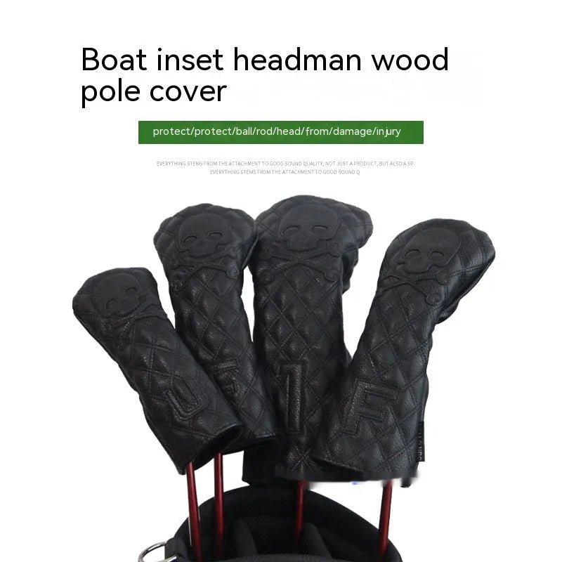 Black and white PU waterproof golf wooden pole protective cover for equipment storage