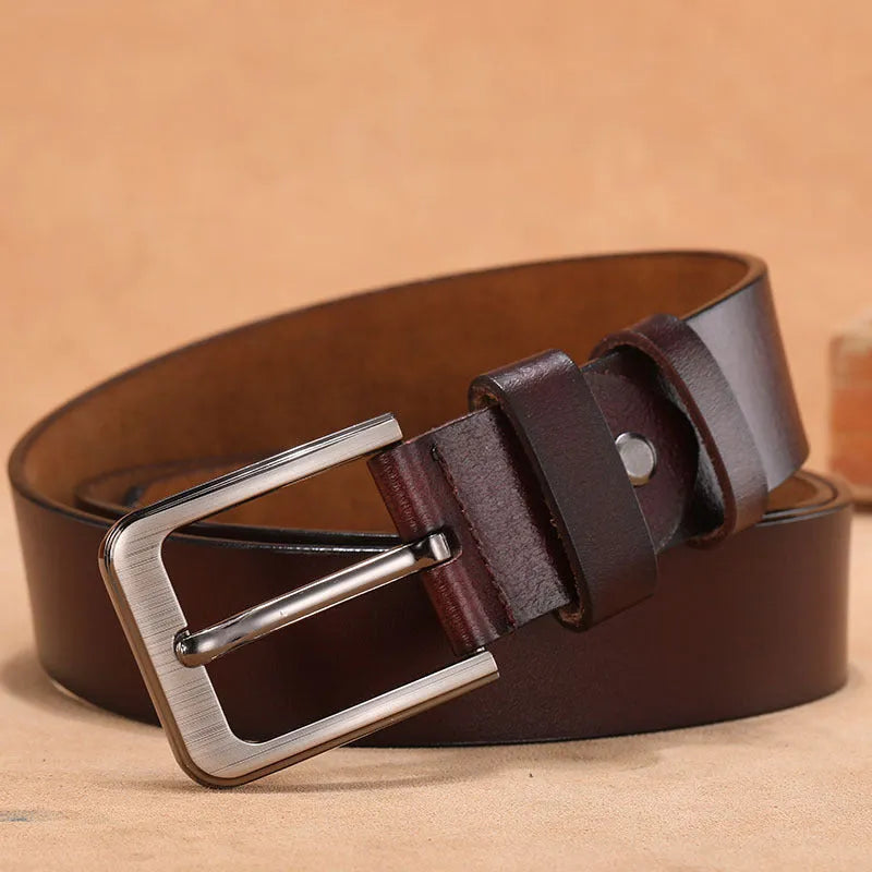 Fashion square head pin buckle jeans strap belt in black and brown colours with alloy buckle