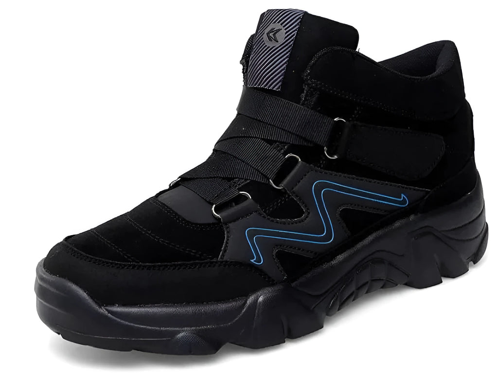 Men's casual shoe in multiple colours including black, brown, and dark grey, shown with size range 39-49.