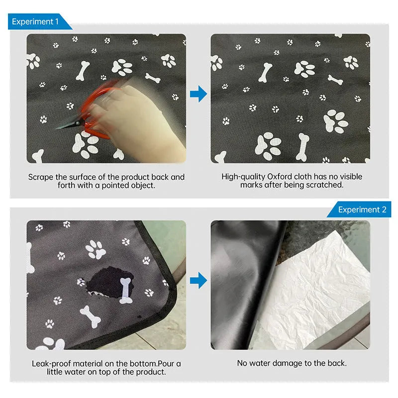Water resistant car pet mat for rear seat dog protection in various colours and patterns