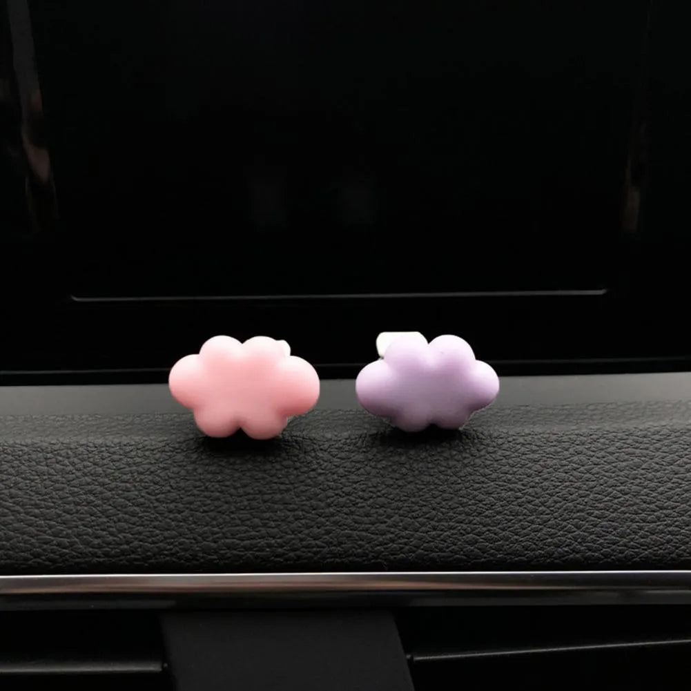 Resin car fragrance clip with cartoon cloud design in six colour options for vehicle air vents