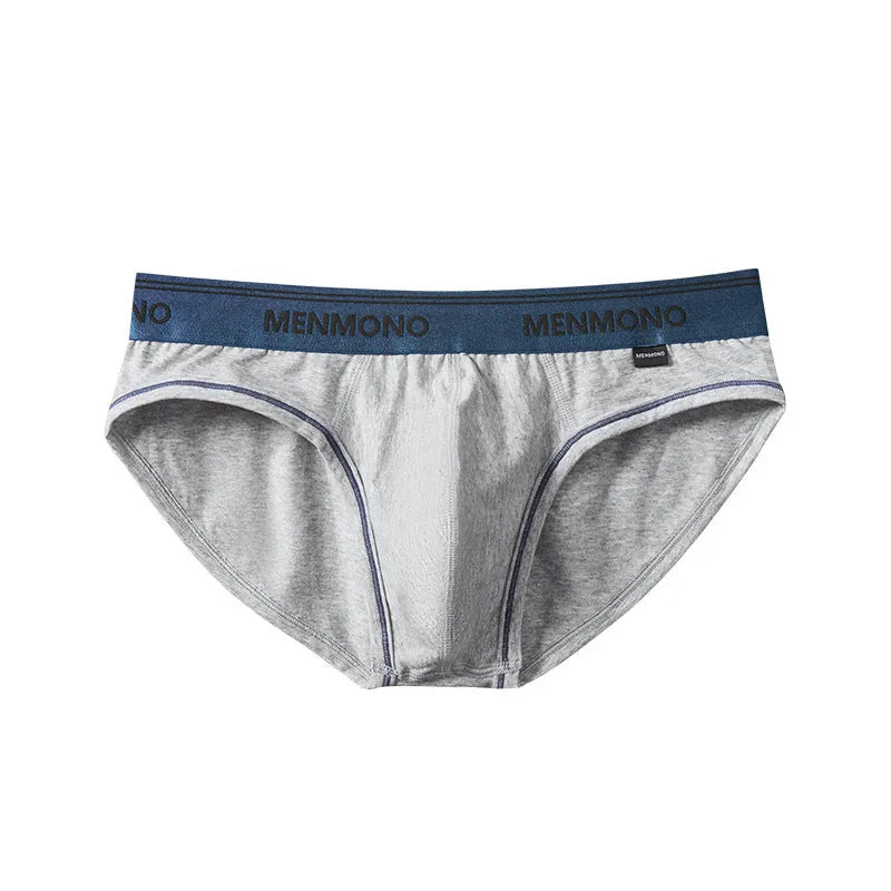 Men's low waist cotton briefs in multiple two-tone colour combinations