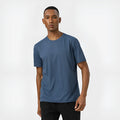 Men's quick-dry polyester summer t-shirt with reflective strips in dark grey colour