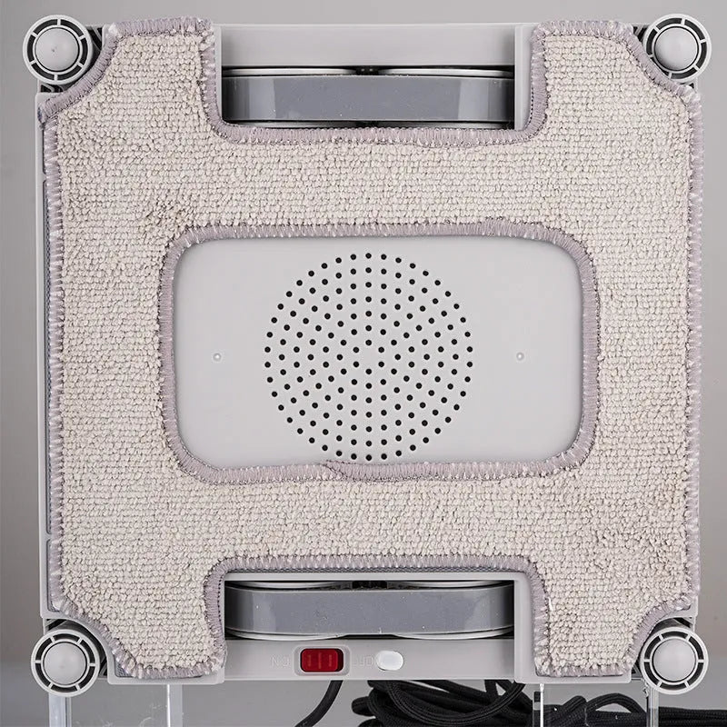 White intelligent window cleaning robot for high-rise buildings showing 220x220x70mm dimensions