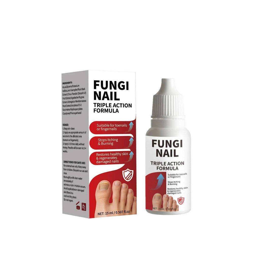 15ml anti-fungal nail repair solution bottle with applicator brush for fungal nail treatment
