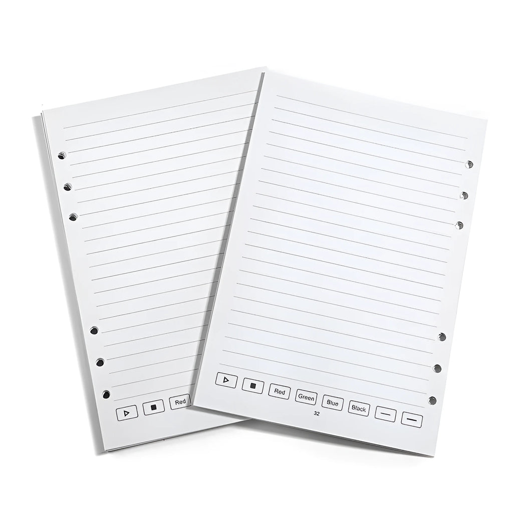 6-hole spiral notebook replacement cores with 64 pages Zodiac Forest Paper and three pen refill types