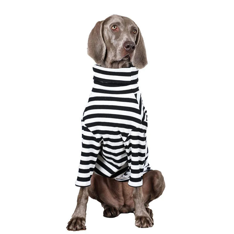 Black and white thin polyester inner layer clothing for large dogs