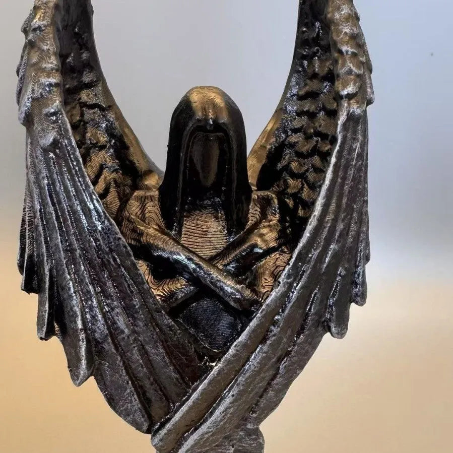 Dark angel resin statue ornament measuring 17cm tall with gothic styling for home decor
