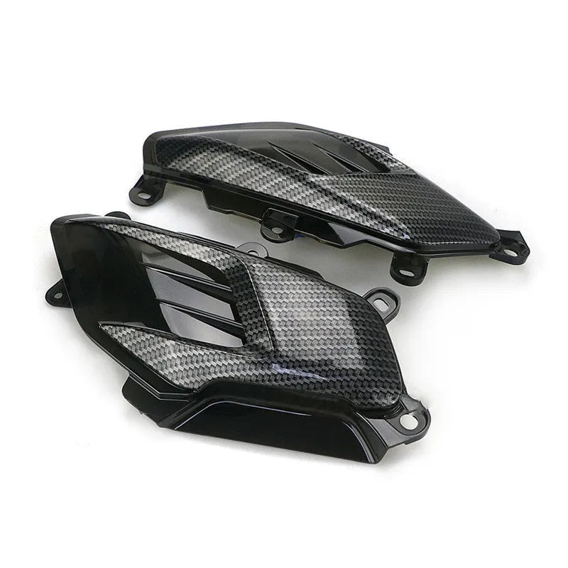 Pair of Yamaha NMAX carbon fibre style LED side lamps with blue or red light options