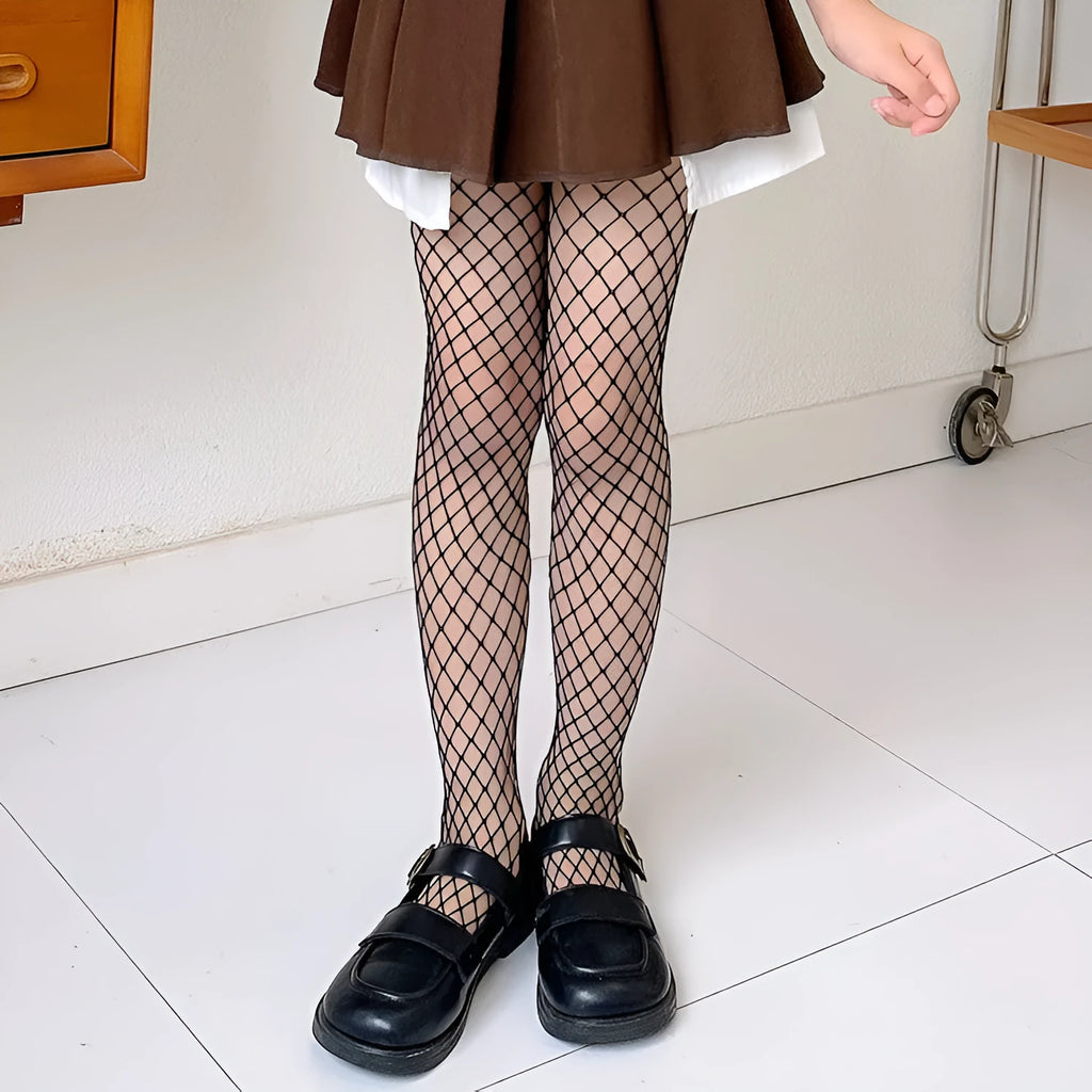 Women's solid color mesh stockings in black and white with anti-hook thin polyester fabric in large medium and small net sizes.