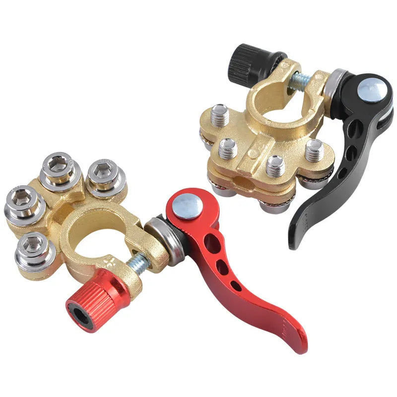 Thickened brass car battery pile head quick disassembly clip connector positive 17.5mm-19.1mm negative 15.9mm-17.5mm