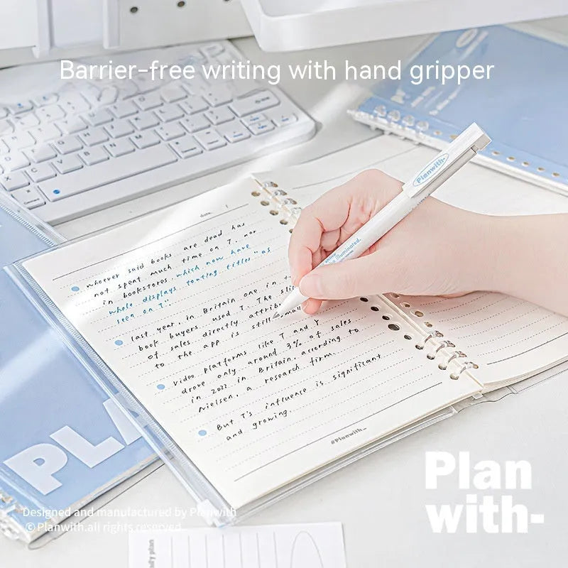 A5 PVC can store loose spiral notebook in white or blue colour with spiral binding