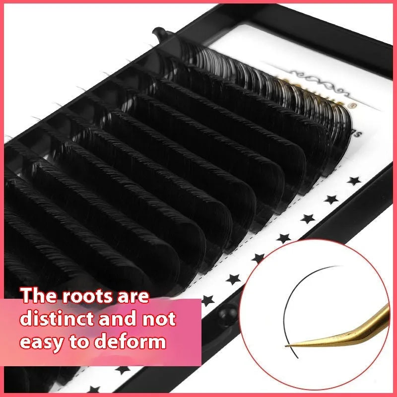 Mink hair false eyelashes on a card showing the dense 16-row matte band and varying lash lengths.