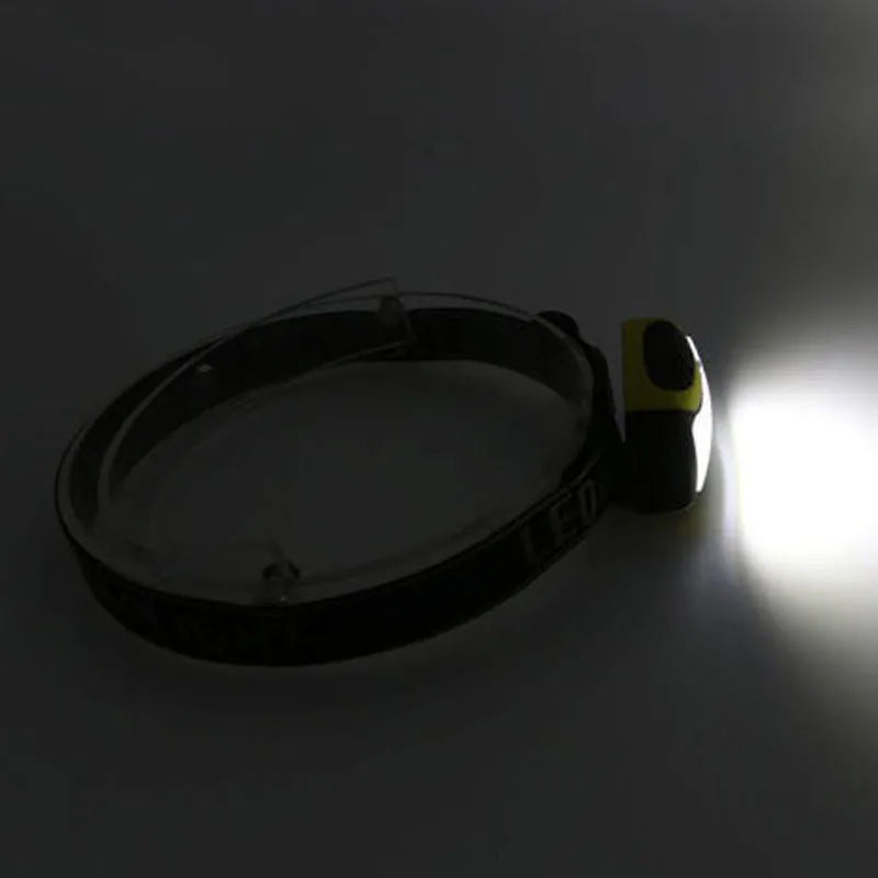 Yellow plastic three-speed adjustable COB LED headlamp or head torch