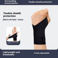 Adjustable athletic wristguard for sports support, shown in black colour with hook-and-loop fastening.