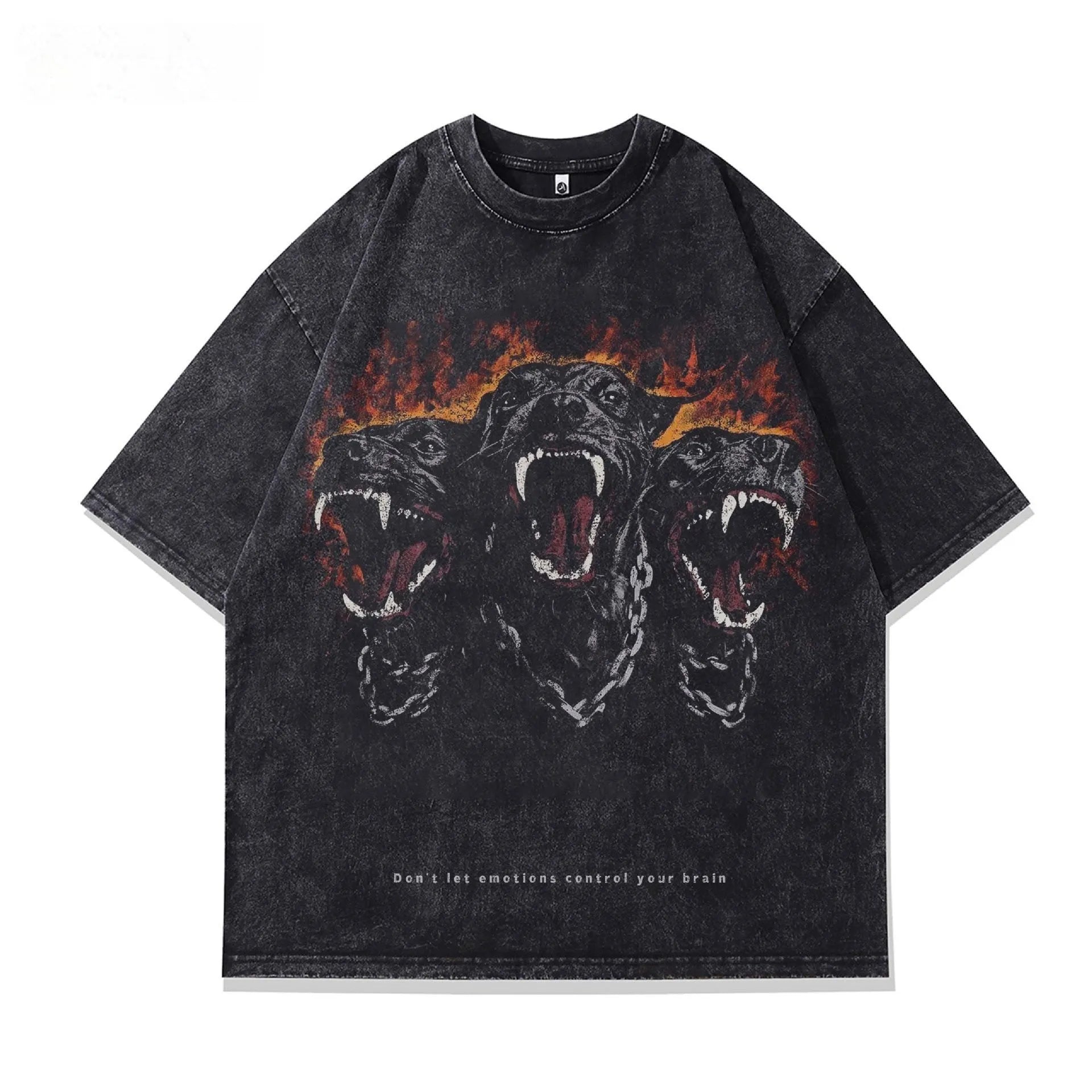Men's short sleeve printed cotton pullover with character pattern in loose summer fit