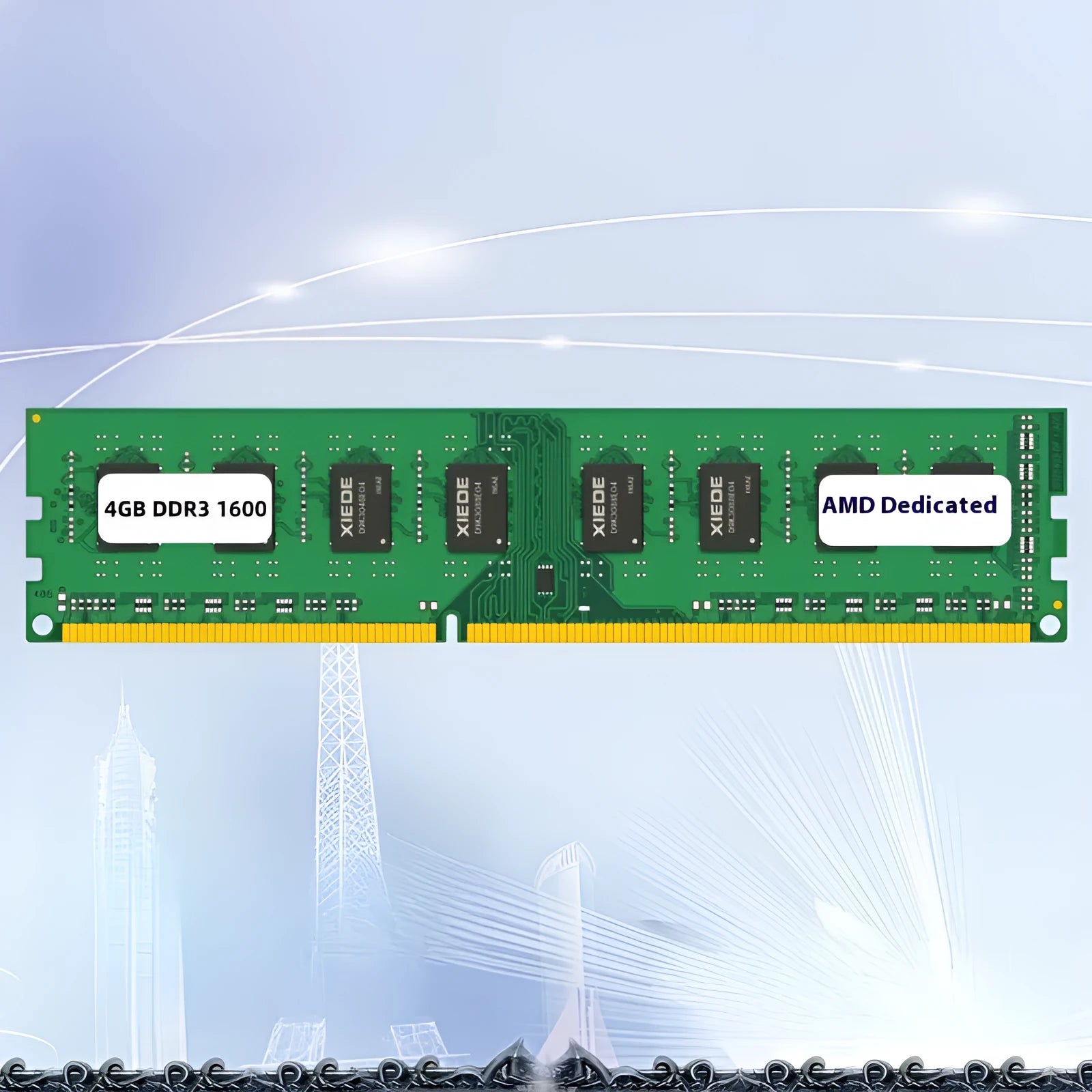 Single 4GB DDR3 1600 desktop memory module for AMD-compatible systems