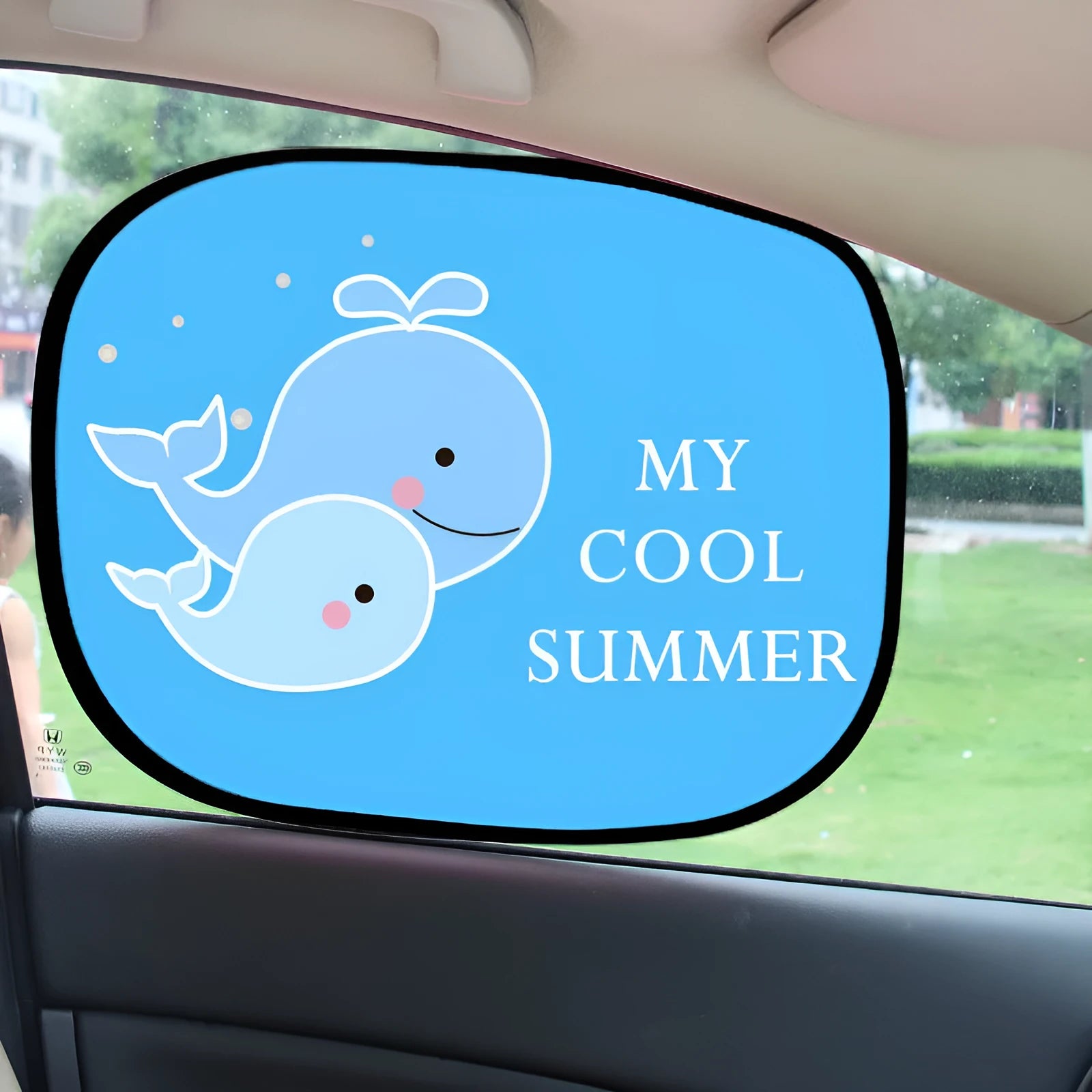 Electrostatic car side window sunshade made from nylon mesh material