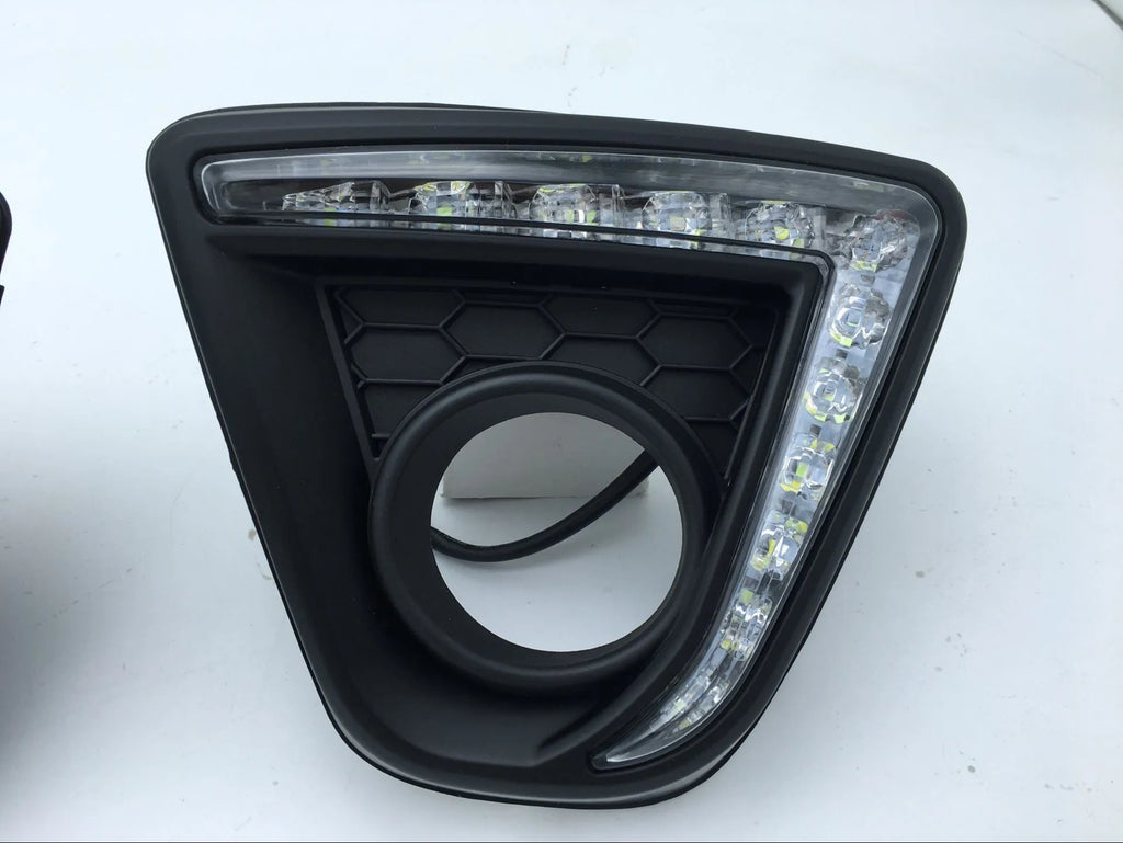 Set of two Mazda CX-5 LED daytime running lights with electroplated housing in various style options.