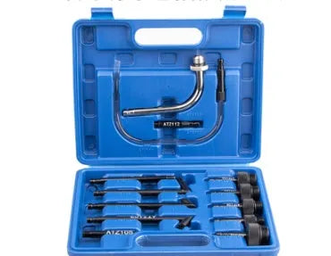 Automatic transmission oil refuelling machine kit with injector tool and multiple connectors