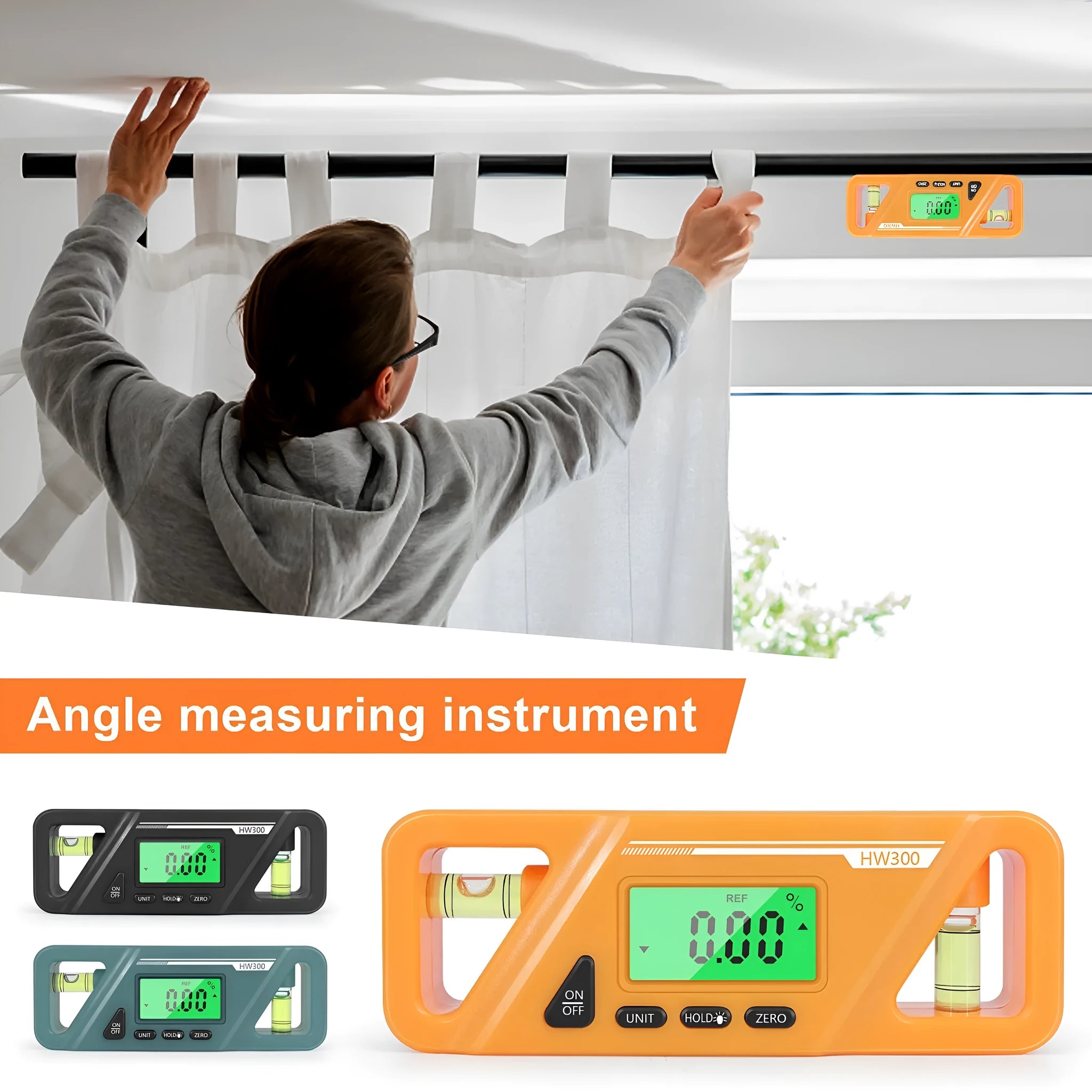 Digital magnetic inclinometer angle gauge with plastic ABS housing measuring 115x42x22mm