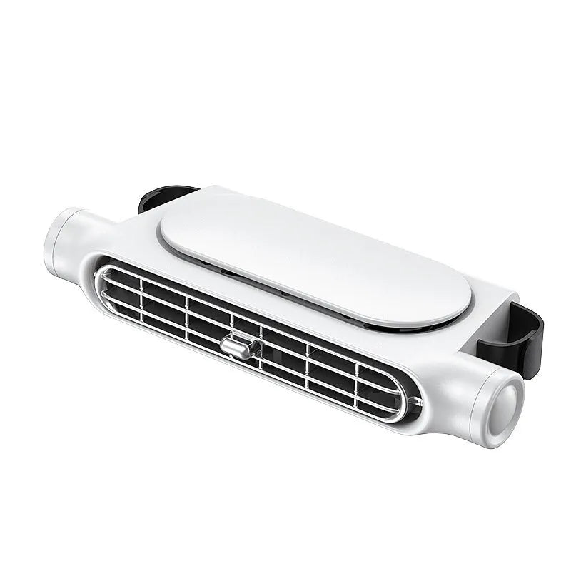 USB car fan with bladeless design and brushless motor in black, white or beige colour options