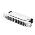 USB car fan with bladeless design and brushless motor in black, white or beige colour options