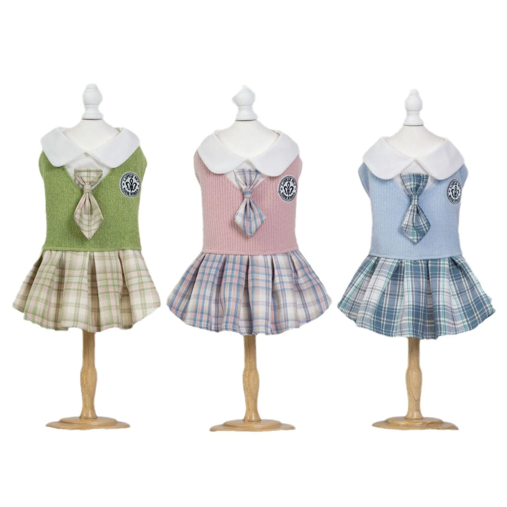 Pet tartan skirt for dogs and cats in polyester with princess styling