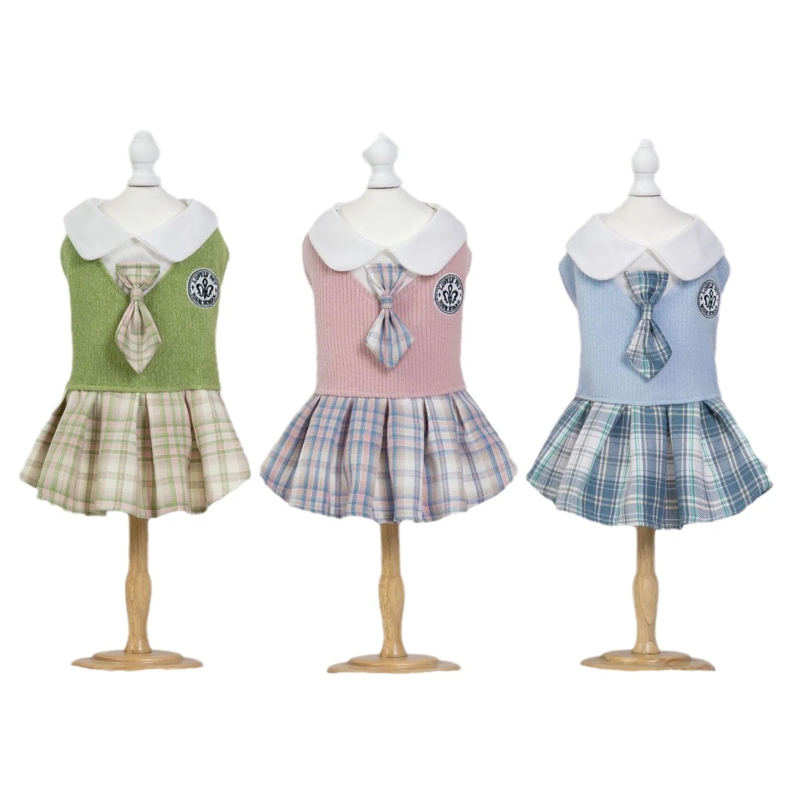 Pet tartan skirt for dogs and cats in polyester with princess styling