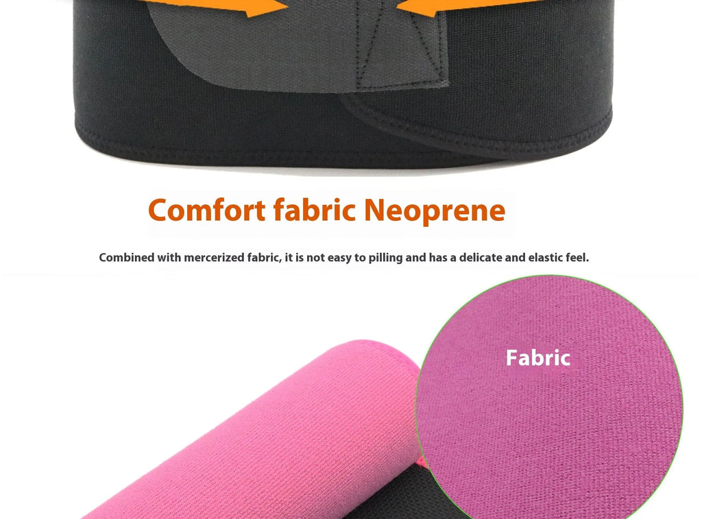 Neoprene lumbar support belt for running and fitness sports in black colour