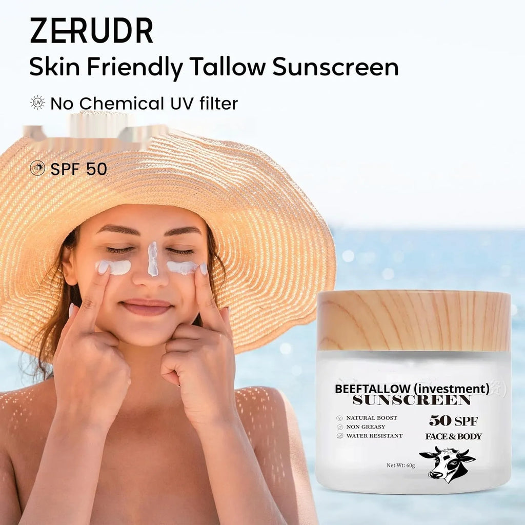 Beef tallow protective cream tube with 60g net content for waterproof skin protection