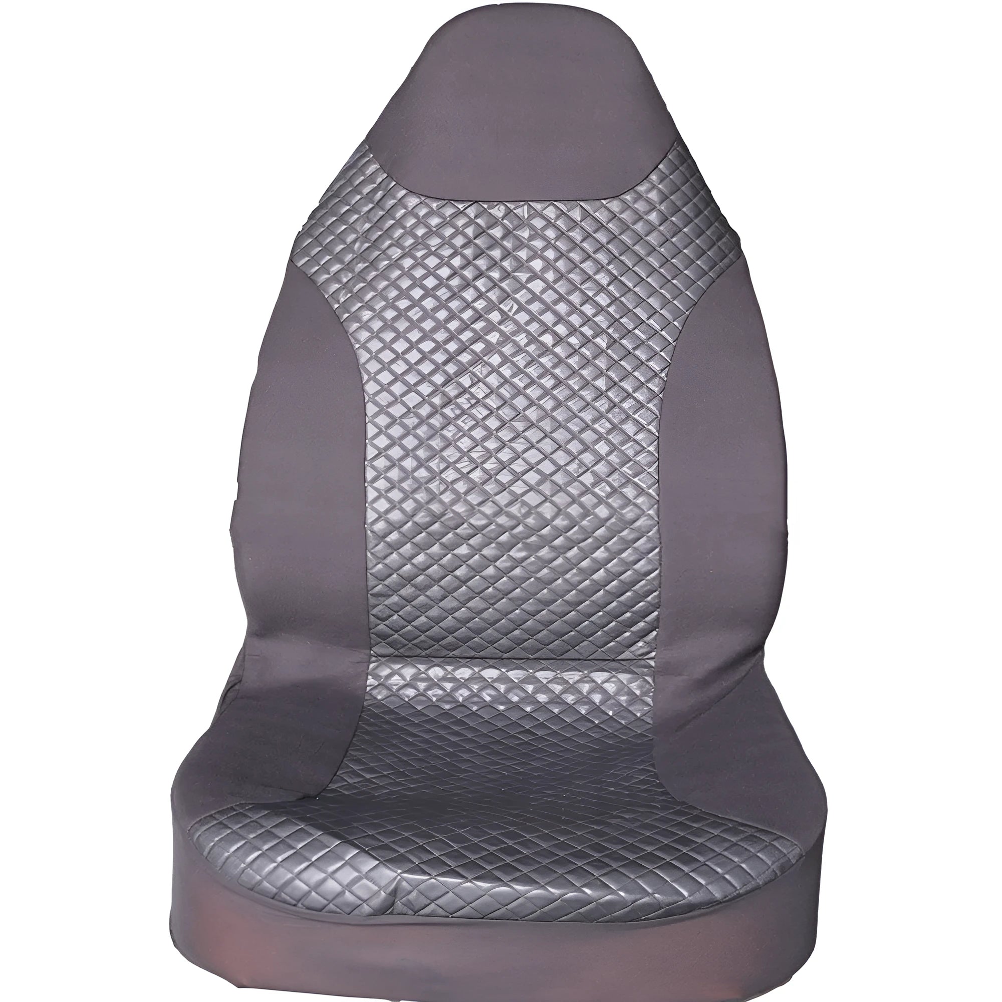 Black quilted PU automotive seat cover with polyester composite backing on car seat