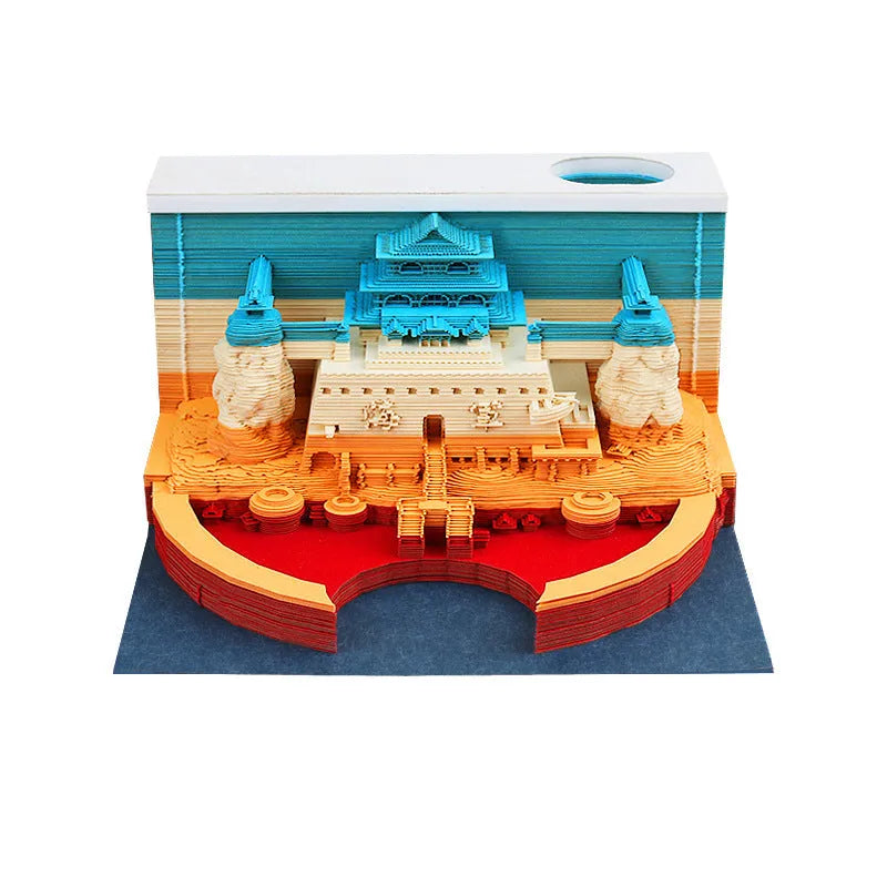 One Piece anime architecture cartoon design sticky notes pad on craft paper, 80mm by 45mm.